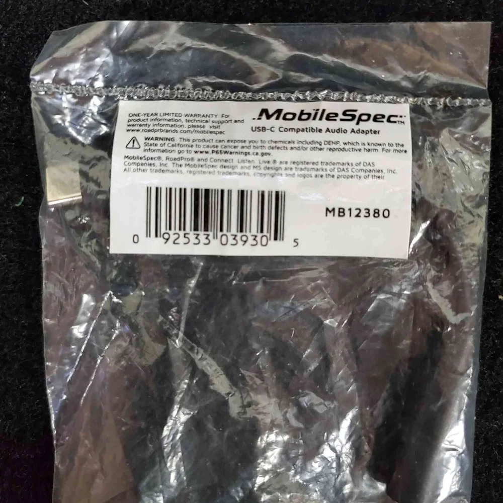 USB-C To 3.5MM Audio Adapter Cable | Brand: Mobilespec | Model: MB12380 | RRR El